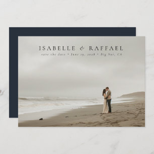 Reserve A Data Casamento Azul Preto de Foto Formal Elegante Luxur