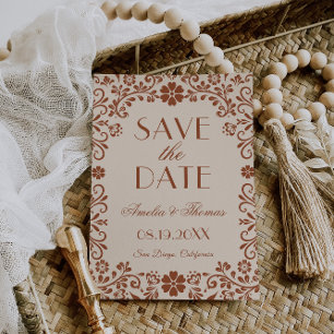 Reserve A Data Casamento Bege Floral Elegante