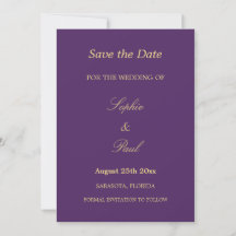 Casamento bege Ouro roxo Salve a data