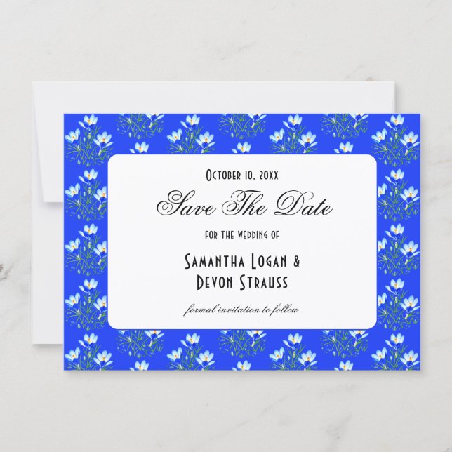 Reserve A Data Casamento Blue Crocus (Frente)