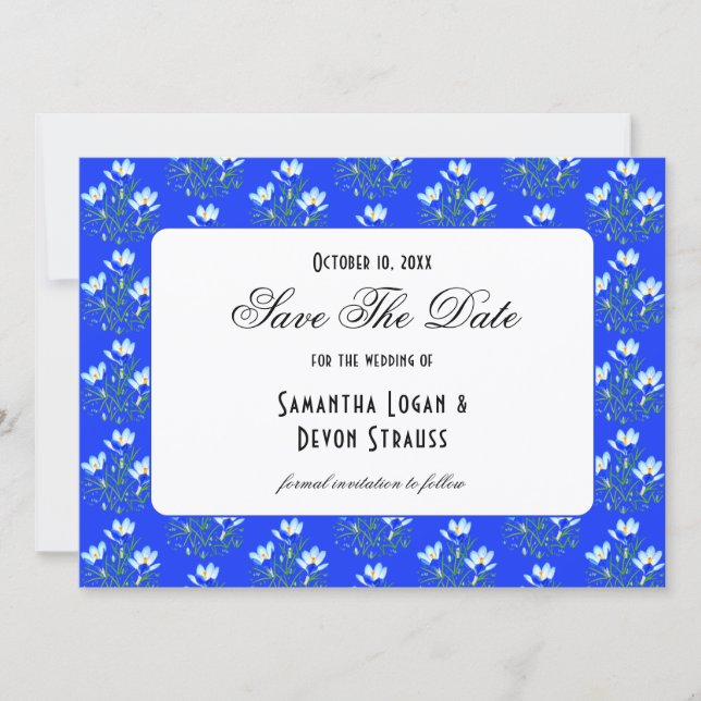 Reserve A Data Casamento Blue Crocus (Frente)