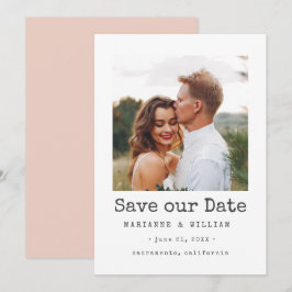 Reserve A Data Casamento BLUSH Simple SQUARE Foto Salvar data