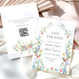 Reserve A Data Casamento Boêmia de Watercolor Meadow Wildflower