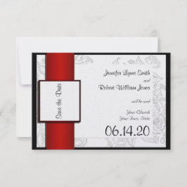 Reserve A Data Casamento Boêmiano Vermelho Branco Negro Salve a D