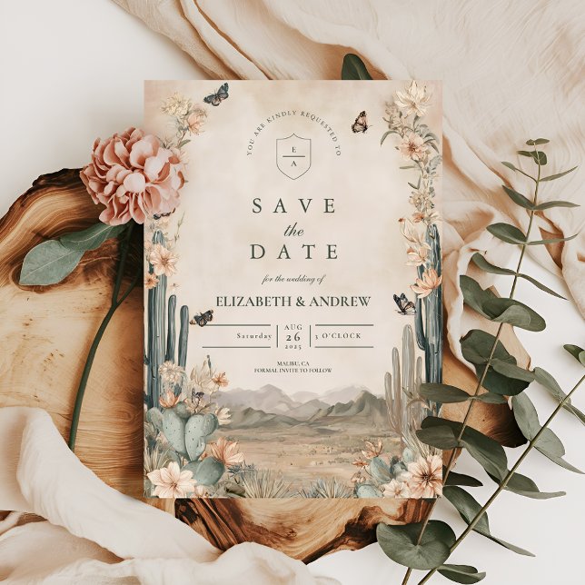 Reserve A Data Casamento Boho de Cactus no Deserto (Criador carregado)