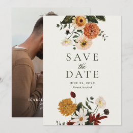 Reserve A Data Casamento Boho de Flor Silvestre de Outono