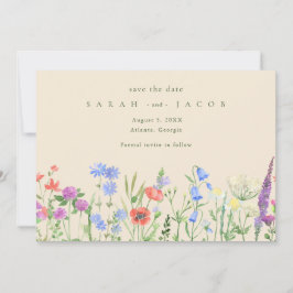 Reserve A Data Casamento Boho de Flores Silvestres da Primavera -