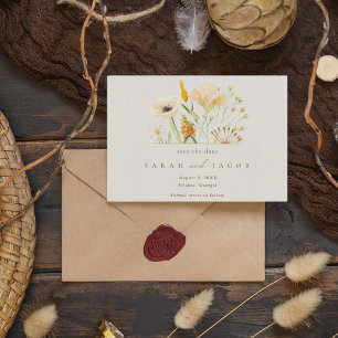 Reserve A Data Casamento Boho de Flores Silvestres da Primavera -