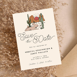 Reserve A Data Casamento Boho Deserto Cacto Moderno Script