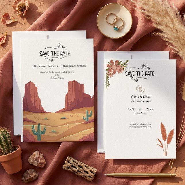 RESERVE A DATA CASAMENTO BOHO DESERTO TERRA COTTA (Criador carregado)