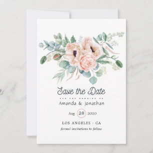 Reserve A Data Casamento Boho Eucalipto Poppy Aquarela