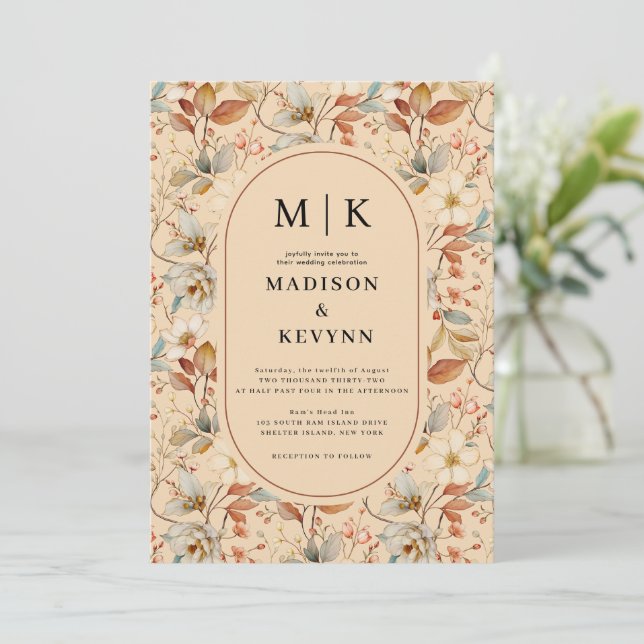 Reserve A Data Casamento Boho Flor Silvestre (Em pé/Frente)