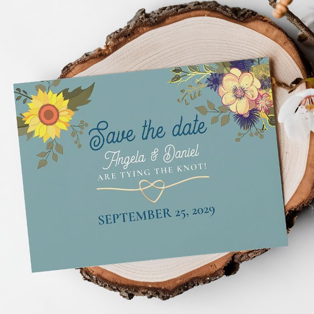 Reserve A Data Casamento Boho Girassol (Criador carregado)