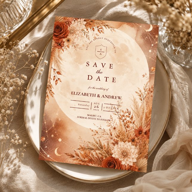 Reserve A Data Casamento Boho Outonal Etéreo (Criador carregado)