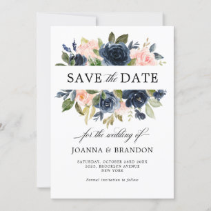 Reserve A Data Casamento Boho Rosa Bege Azul Marinho