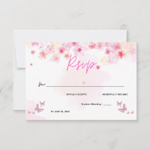 Reserve A Data Casamento Borboleta Flor de Cerejeira Rosa Caprich