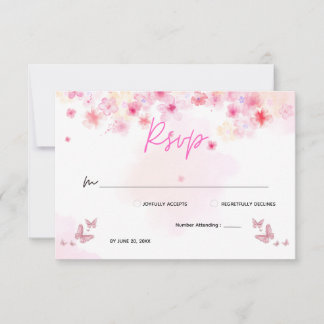 Reserve A Data Casamento Borboleta Flor de Cerejeira Rosa Caprich