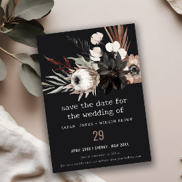 Reserve A Data Casamento Botânico Bótico Rust Negro