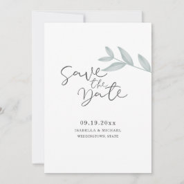 Reserve A Data Casamento Botânico Caligráfico Save the Date