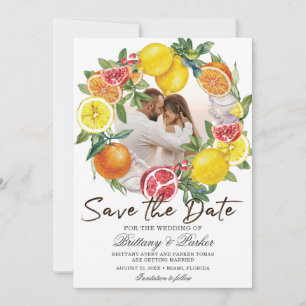 Reserve A Data Casamento Botânico Citrus Photo Watercolor