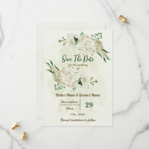 Reserve A Data casamento botânico com flores brancas de marfim