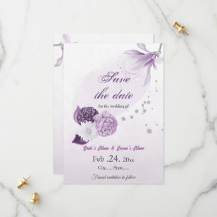Reserve A Data casamento botânico com flores roxas