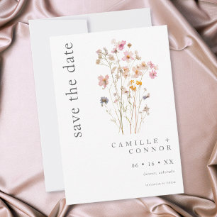 Reserve A Data Casamento Botânico de Flor Silvestre Prensada Boho