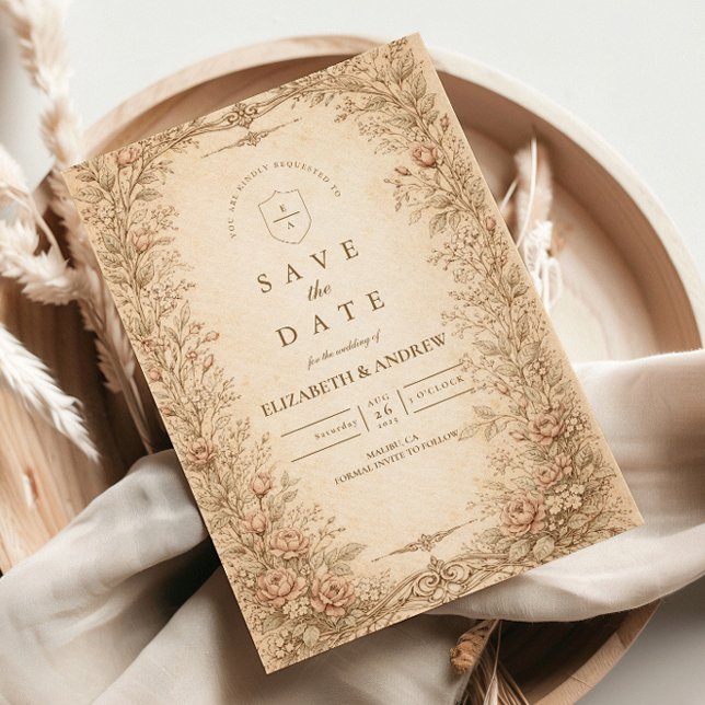 Reserve A Data Casamento Botânico de Flores Silvestres Antigas Vi (Criador carregado)