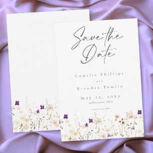 Reserve A Data Casamento Botânico de Flores Silvestres Minimalist