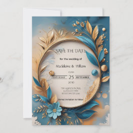 Reserve A Data Casamento Botânico de Luxo Elegante