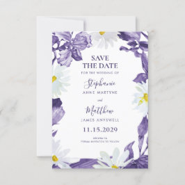 Reserve A Data Casamento Botânico Dusty Purple Iris White Daisy