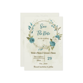 Reserve A Data casamento botânico entre flores brancas e azuis