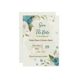 Reserve A Data casamento botânico entre flores brancas e azuis