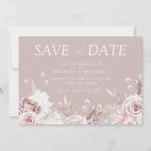 Reserve A Data Casamento Botânico Floral Rosa Luxo