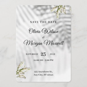 Reserve A Data Casamento Botânico Minimalista Elegante