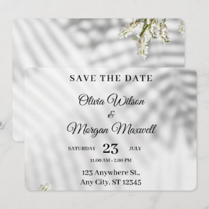Reserve A Data Casamento Botânico Minimalista Elegante