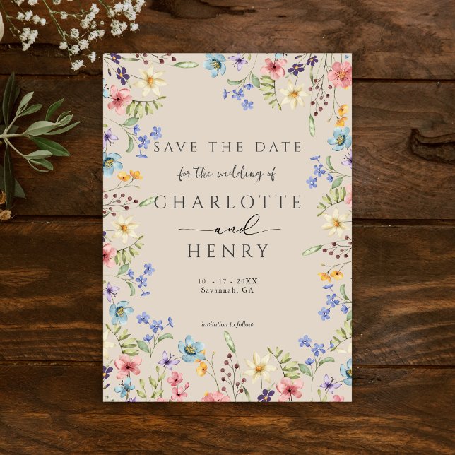 Reserve A Data Casamento Botânico Simples Rústico de Flores Silve (Criador carregado)
