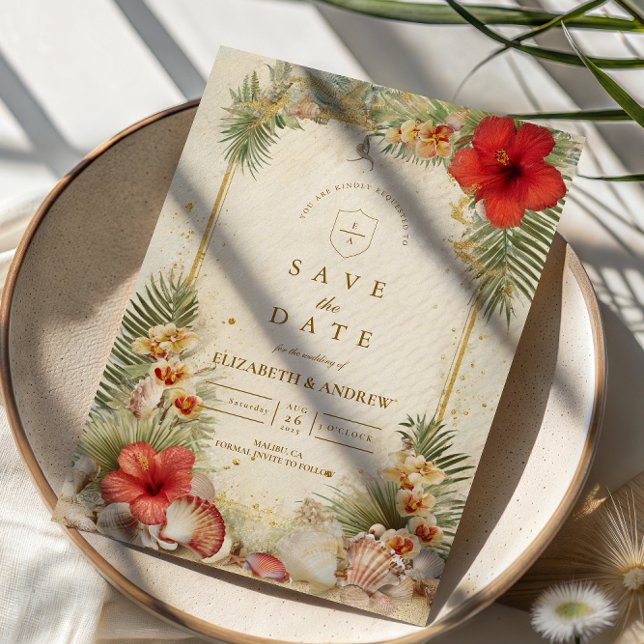 Reserve A Data Casamento Botânico Tropical Elegante (Criador carregado)