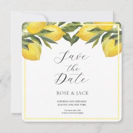 Reserve A Data Casamento Branco com Lemon, Watercolor