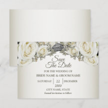 Casamento Branco Flora Verde Beige Elegante Modern