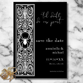 Reserve A Data Casamento Branco Negro de Aranha-Gótica