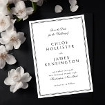 Reserve A Data Casamento Branco Negro Formal Clássico Elegante<br><div class="desc">Elegante Classic Formal Black White Frame Casamento Salve o Cartão de Convite de Data</div>