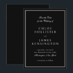 Reserve A Data Casamento Branco Negro Formal Clássico Elegante<br><div class="desc">Elegante Classic Formal Black White Frame Casamento Salve o Cartão de Convite de Data</div>