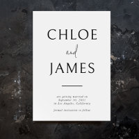 Casamento Branco Preto com Tipografia Moderna dos