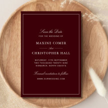 Casamento Burgundy & Marfim Formal Elegante