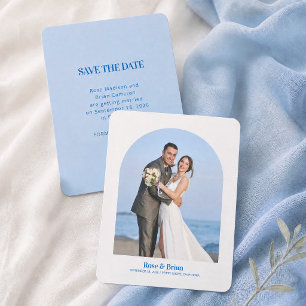 Reserve A Data Casamento Cabana Azul Ondulado Salve o Dia