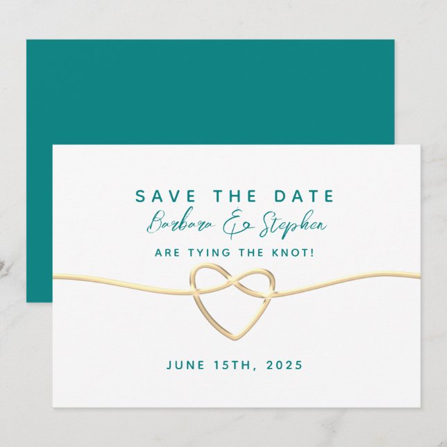 Reserve A Data Casamento Caligrafia Verde Água (Frente/Verso)