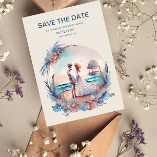 Reserve A Data Casamento Caprichoso à Beira-Mar com Aquarela