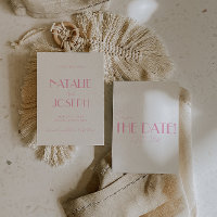 Casamento Caprichoso Minimalista Cor-de-Rosa Retro