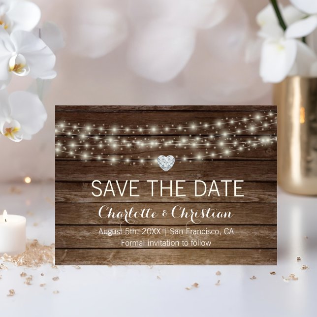 Reserve A Data Casamento Cardíaco de Mason Jars, Rústica Nacional (Country Rustic Wood Mason Jars Heart Wedding Save The Date)